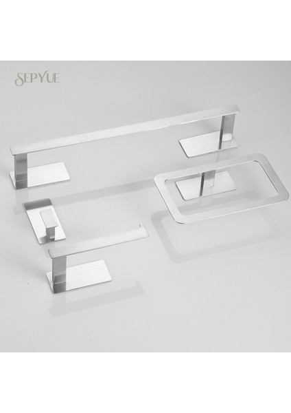 Gümüş Kanca 50 Banyo Aksesuarları Seti Mat Siyah Duvar Raf Tuvalet Rulo Kağıt Tutucu Bornoz Kanca Askı Havlu Ray Bar Raf Halka Banyo Donanım (Yurt Dışından) modelleri