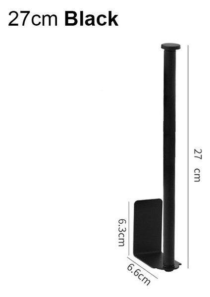 27 cm Siyah Yumruksuz Kağıt Havluluk Paslanmaz Çelik Tuvalet Mutfak Depolama Dolabı Rulo Raf Siyah Banyo Yapışkanlı Doku Askısı (Yurt Dışından)