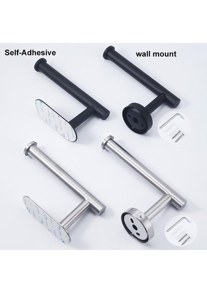 1x Gümüş Duvara Monte Paslanmaz Çelik Tuvalet Rulo Kağıt Havlu Tuvalet Duvar Montaj Tutucu Organizatörler Yumruksuz Raf Doku Kendinden Yapışkanlı Aksesuarlar V27 (Yurt Dışından) modelleri