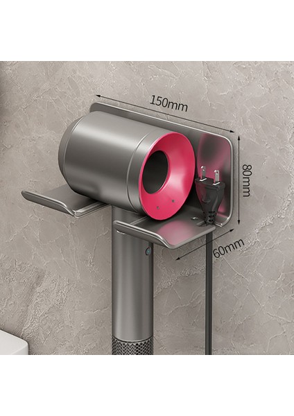 Stil B Gri Saç Kurutma Makinesi Tutucu Duvar Kurutma Makinesi Beşik Düzleştirici Standı Saç Kurutma Makinesi Organizatör Saklama Kutusu Tuvalet Üfleyici Tutucu Banyo Rafları (Yurt Dışından)