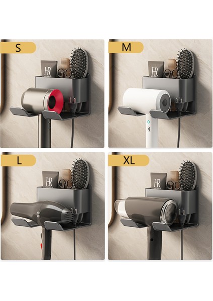 Stil B Gri Saç Kurutma Makinesi Tutucu Duvar Kurutma Makinesi Beşik Düzleştirici Standı Saç Kurutma Makinesi Organizatör Saklama Kutusu Tuvalet Üfleyici Tutucu Banyo Rafları (Yurt Dışından) indirimleri