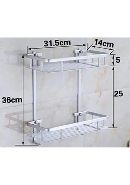 Tek Katmanlı Alüminyum Malzeme Banyo Duş Banyo Tutucu Şampuanlar Duş Jeli Mutfak Ev Raf Asılı Depolama Rafı (Yurt Dışından)