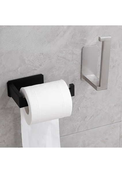Stil 2 Paslanmaz Çelik Tuvalet Kağıtlığı Kendinden Yapışkanlı Banyo Kağıt Mendil Tutucu Siyah Kaplama Kolay Kurulum Vidasız (Yurt Dışından) modelleri