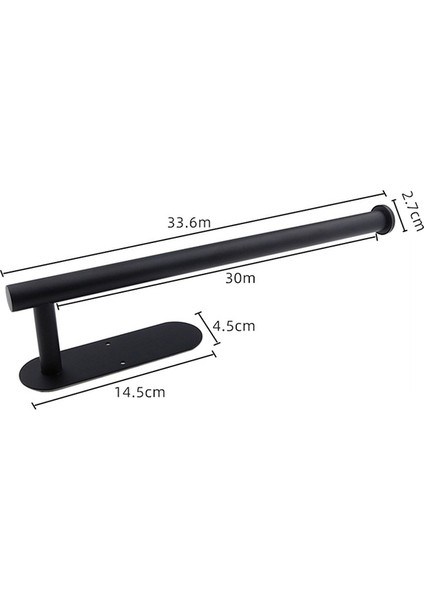 Siyah 33.5x4.5x9 cm Büyük Kağıt Havluluk Kabine Altında Kendinden Yapışkanlı Mutfak Tezgahı Duvara Monte Kağıt Havluluklar Vidalar ile 30 cm (Yurt Dışından)