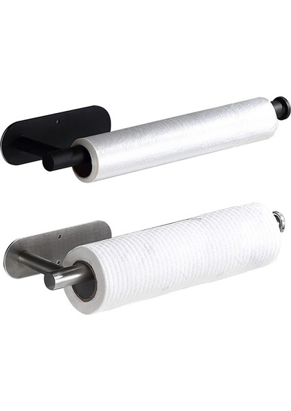 Siyah 33.5x4.5x9 cm Büyük Kağıt Havluluk Kabine Altında Kendinden Yapışkanlı Mutfak Tezgahı Duvara Monte Kağıt Havluluklar Vidalar ile 30 cm (Yurt Dışından)