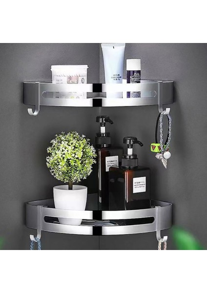 06 Yumruksuz Banyo Üçgen Raf Duvara Monte Alüminyum Alaşımlı Köşe Raf Şampuan Banyosu Süt Temizleyici Duş Depolama Rafı (Yurt Dışından) modelleri