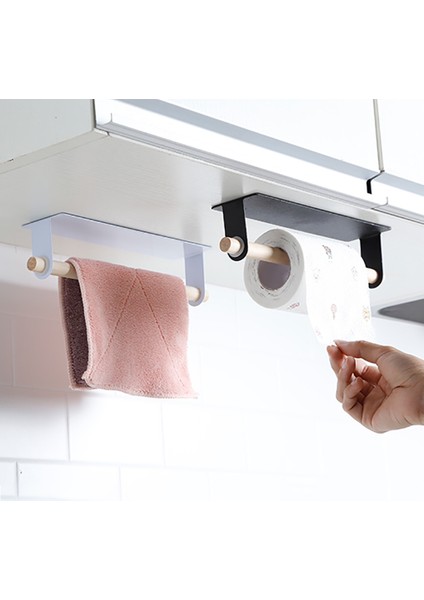 Siyah Mutfak Kağıt Havluluk Kendinden Yapışkanlı Aksesuarlar Kabine Altında Rulo Raf Doku Askısı Depolama Rafı Banyo Tuvalet #td (Yurt Dışından) fiyatları