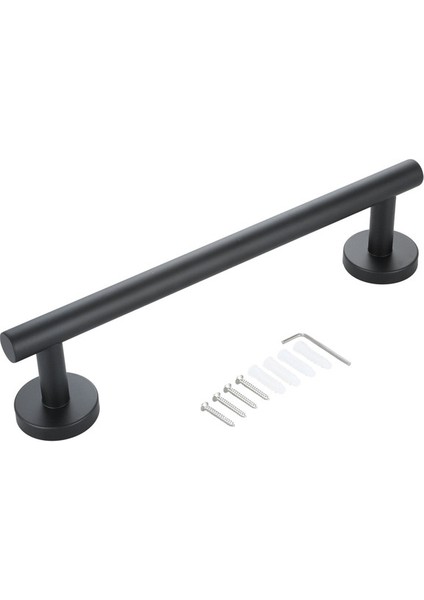 Siyah 50 Paslanmaz Çelik Tek Havlu Askısı Siyah/gümüş Asılı Tutucu W/vida Çubuğu Duvara Montaj Mutfak Banyo Organizatör Basit Modern (Yurt Dışından)