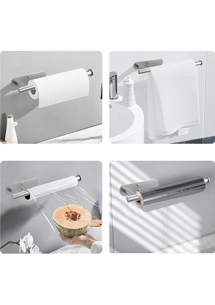 Fırçalanmış Gümüş Oval Yenı Punch-Free Kağıt Havluluk Paslanmaz Çelik Mutfak Dolap Altı Rulo Raf Altın Siyah Banyo Duvara Monte Doku Askısı (Yurt Dışından)