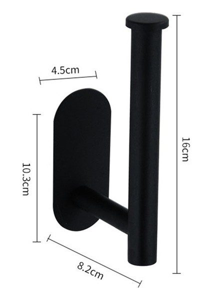 1xblack Hiçbir Matkap Tuvalet Rulo Kağıt Havlu Tuvalet Duvar Tutucu Paslanmaz Çelik Organizatörler Tutucu Banyo Kendinden Yapışkanlı Yumruksuz Raf Doku O1 (Yurt Dışından)