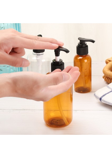 BROWN-200ML Plastik Duş Jeli Şişeleri 100/200/300ML Sıvı Pompa Konteyner Şampuan Duş Jeli El Temizleyici Şişeleme Ev Banyo Malzemeleri (Yurt Dışından) fiyatları