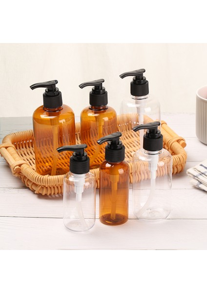 BROWN-200ML Plastik Duş Jeli Şişeleri 100/200/300ML Sıvı Pompa Konteyner Şampuan Duş Jeli El Temizleyici Şişeleme Ev Banyo Malzemeleri (Yurt Dışından) modelleri