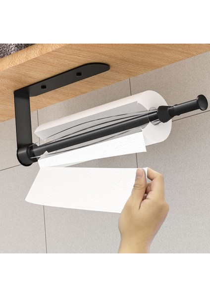 Gümüş Kağıt Havluluk Mutfak Banyo Için Sönümleme Etkisi ile Dolap Altında Tek Elle Çalıştırılabilir Duvara Monte Kağıt Havluluk (Yurt Dışından)