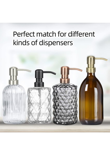 Gümüş Paslanmaz Çelik Sabun ve Losyon Dispenseri Pompaları Dispenser Kapakları 28MM Boyun Boyutunda Sıvı Dispenseri ve Mason Kavanozların Değiştirilmesi (Yurt Dışından) indirimleri