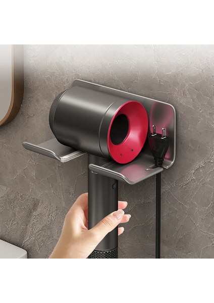 M1-Gri Banyo Duvara Monte Saç Kurutma Makinesi Tutucu Duş Ecoco Depolama Rafı Kendinden Yapışkanlı Plastik Ev Tuvalet Organizasyon Rafları (Yurt Dışından)