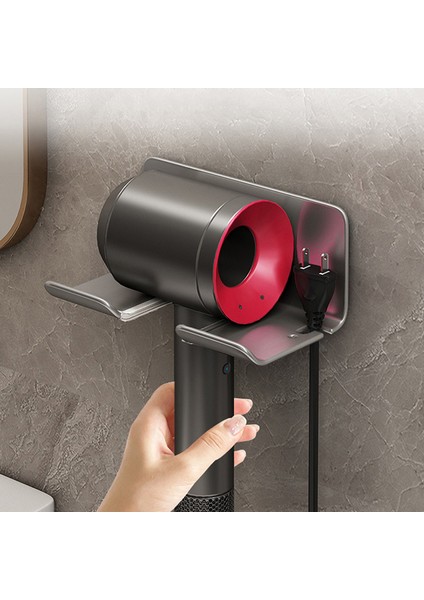 M1-Gri Banyo Duvara Monte Saç Kurutma Makinesi Tutucu Duş Ecoco Depolama Rafı Kendinden Yapışkanlı Plastik Ev Tuvalet Organizasyon Rafları (Yurt Dışından)