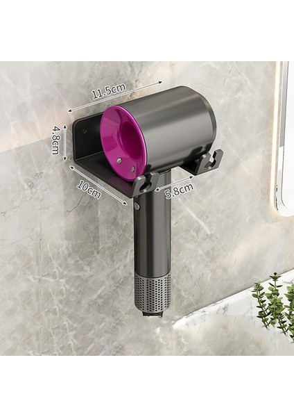Stil A Siyah Saç Kurutma Makinesi Tutucu Duvara Monte Saç Kurutma Makinesi Organizatör Saklama Kutusu ile Jilet Tutucu Paslanmaz Çelik Banyo Düzleştirici Standı (Yurt Dışından)
