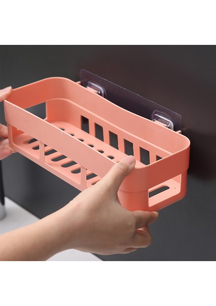 Pink1 Banyo Rafı Makyaj Kutusu Organizatör Şampuan Rafı Duş Rafı Banyo Aksesuarları Hiçbir Matkap Duvar Rafı (Yurt Dışından) fırsatları