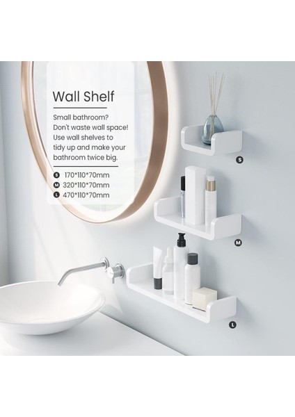 32 cm 3 Boyutları Yapışkanlı Yüzen U Raflar Beyaz Delmeyen Oranizer Tutucu Çok Amaçlı Güçlü Kancalar Duvara Monte Paspas Aksesuarları (Yurt Dışından)