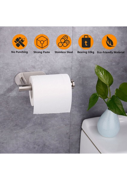 Beyaz Yapışkanlı Tuvalet Rulo Kağıt Tutucu Organizatör Duvara Montaj Depolama Standı Mutfak Banyo Hiçbir Matkap Doku Havluluk Paslanmaz (Yurt Dışından) modelleri
