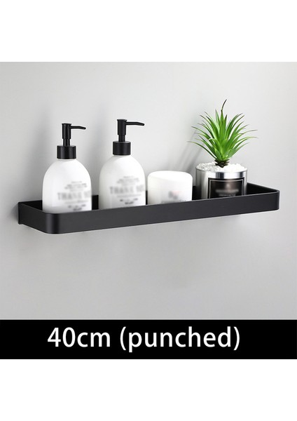 40 cm Siyah Banyo Rafı Duvar Rafları Raf Alüminyum Siyah Banyo Köşe Raf Duvara Monte Siyah Alüminyum Mutfak Depolama Tutucu (Yurt Dışından)