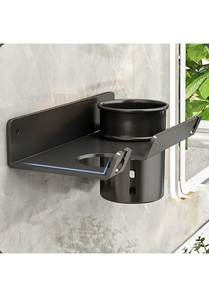 Stil A Siyah Saç Kurutma Makinesi Tutucu Duvara Monte Saç Kurutma Makinesi Organizatör Saklama Kutusu ile Jilet Tutucu Paslanmaz Çelik Banyo Düzleştirici Standı (Yurt Dışından) fırsatları