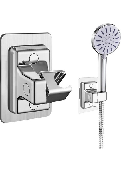 Gri 1 Adet Duş Başlığı Tutucu Ayarlanabilir Duvara Monte Duş Tutucu Kendinden Yapışkanlı Duş Başlığı El Braketi Banyo Aksesuarları (Yurt Dışından)