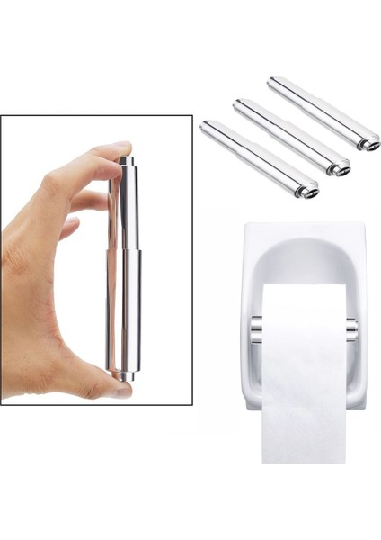 Beyaz Banyo Aksesuarları Mili Krom Tuvalet Aracı Rulo Kağıt Mili Yedek Yedek Rulo Tutucu Ekleme Kağıt Makarası (Yurt Dışından) fiyatları