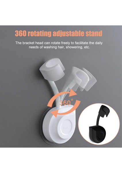 Beyaz Duş Başlığı Braketi Duvara Monte Duş Başlığı Tutucu Plastik 360 Ayarlanabilir Banyo Standı Beyaz (Yurt Dışından)