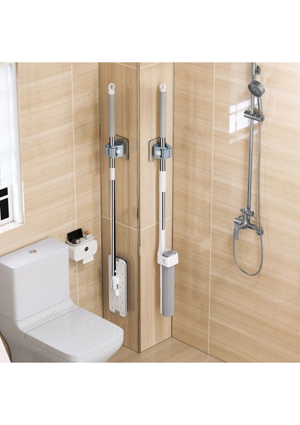 1 Adet-Gri 1/2 Adet Yüksek Kaliteli Ev Depolama Rafı Banyo Emme Asılı Boru Kancaları Duvara Monte Paspas Organizatör Tutucu Fırça Süpürge Askısı (Yurt Dışından)