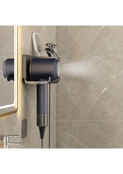 A-Siyah Saç Kurutma Makinesi Organizatör Raf Banyo Rafı Saç Kurutma Makinesi ve Düzleştirici Standı Raf Duvara Monte Raflar Saklama Kutusu Üfleyici Tutucu (Yurt Dışından) fırsatları