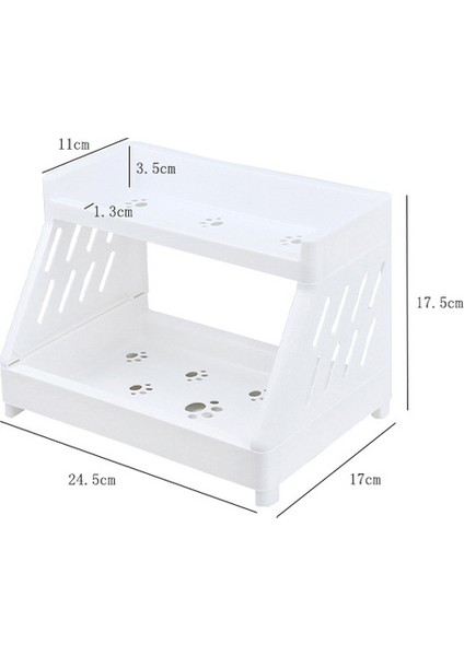 Beyaz Raf Çift Katmanlı Ofis Masası Depolama Rafı Basit Stil Banyo Kozmetik Organizatör Raf Masaüstü Çeşitli Eşyalar Bitirme Rafı (Yurt Dışından)
