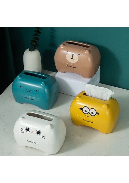 Mavi Karikatür Kedi Doku Kutusu Masaüstü Doku Kutusu Konteyner Sevimli Peçete Tutucu Organizatörler Mutfak Ev Oturma Odası Dekorasyon Için (Yurt Dışından) modelleri
