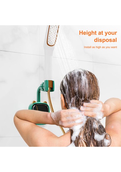 Yeşil 1 Adet 1/2/3/5 Duş Başlığı Tutucu Banyo 360 Derece Dönebilen Duvara Monte Duş Başlığı Braketi Dikişsiz Kendinden Yapışkanlı Neme Dayanıklı (Yurt Dışından)