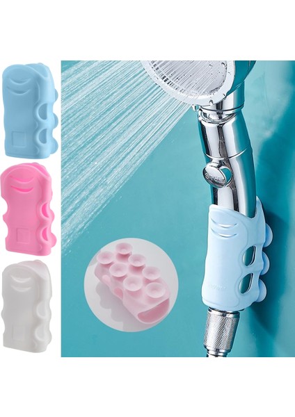 Mavi 1 Adet Banyo Duş Aparatı Delikli Vantuz Duş Başlığı Sabit Braket Yağmur Duş Başlığı Tabanı (Yurt Dışından)