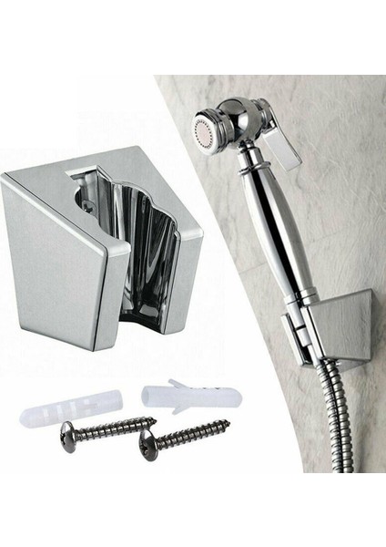 Evrensel Ayarlanabilir Duş Başlığı Tutucu Banyo Duş Ahizesi Tutucu Kafa Krom Duvar Montaj Braketi Gümüş Braketi Istikrarlı (Yurt Dışından)