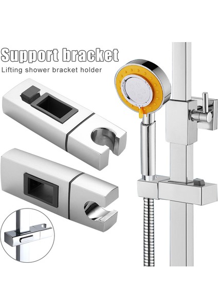 Gümüş Yeni Duş Aksesuarları Duş Başlığı Braketi Ayarlanabilir Yedek Duş Başlığı Raf Köşeli Braket Tutucu Banyo Slayt Kutup (Yurt Dışından) fiyatları