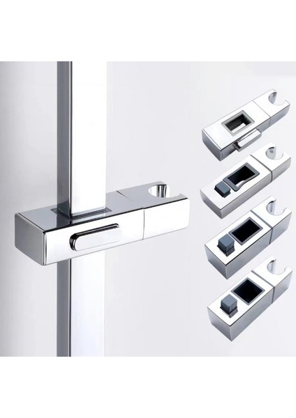 Gümüş Yeni Duş Aksesuarları Duş Başlığı Braketi Ayarlanabilir Yedek Duş Başlığı Raf Köşeli Braket Tutucu Banyo Slayt Kutup (Yurt Dışından) indirimleri