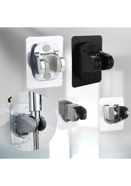 Typed Kancalı Yumruksuz Ayarlanabilir Cilalı Kendinden Yapışkanlı El Emme Matkapsız Duş Başlığı Tutucu Duş Başlığı Rafı Banyo Malzemeleri (Yurt Dışından) modelleri