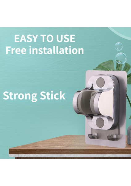 Typed Kancalı Yumruksuz Ayarlanabilir Cilalı Kendinden Yapışkanlı El Emme Matkapsız Duş Başlığı Tutucu Duş Başlığı Rafı Banyo Malzemeleri (Yurt Dışından) indirimleri