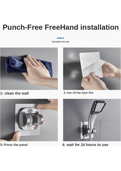 7 Hız Ayarlanabilir Duş Başlığı Tutucu Yumruksuz Kendinden Yapışkanlı Kaplama Duvara Monte Duş Tutucu Banyo Duş Braketi (Yurt Dışından) fırsatları