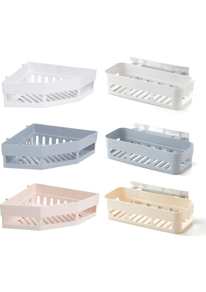 Beyaz 27X18.5X6 cm Raf Banyo Raf Organizatör Tuvalet Şampuanı Jel Depolama Sepeti Dekorasyon Banyo Köşe Duş Rafı Raf Tutucu Aksesuarları (Yurt Dışından)