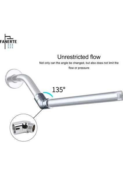 Gümüş Duş Başlığı Dirsek G1/2in Konu Tutamak 135 Derece Duş Başlığı Pirinç Duş Dirsek Adaptörü Banyo Duş Aksesuarları Için (Yurt Dışından)