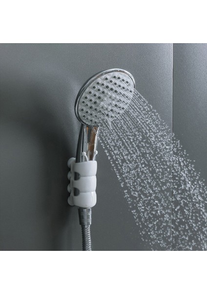 Gri Tırnaksız Duş Başlığı Standı Silikon Duş Tabanı Braketi Ayarlanabilir Duvara Montaj Ev Banyo Aksesuarları Için (Yurt Dışından)