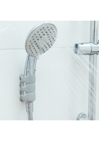 Gri Tırnaksız Duş Başlığı Standı Silikon Duş Tabanı Braketi Ayarlanabilir Duvara Montaj Ev Banyo Aksesuarları Için (Yurt Dışından)