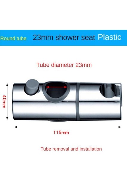 Yuvarlak Boru 23MM Duş Yüksekliğinin Serbest Ayarı Duş Kaydırağı Ray Braketi Satır Içi Kolayca Ayrılmaz 360 Derece Dönüş Ayarı Genel (Yurt Dışından)