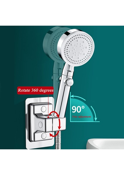 1 Adet Şerit C 2 Adet Duş Başlığı Tutucu Ayarlanabilir Duvara Monte Duş Tutucu Kendinden Yapışkanlı Duş Başlığı El Braketi Banyo Aksesuarları (Yurt Dışından)