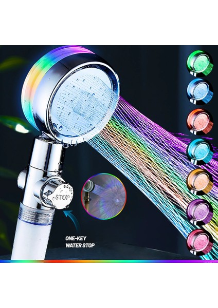 5 Adet 85MM Filtre LED Duş Başlığı Yüksek Basınçlı Su Tasarrufu Filtresi Banyo Aksesuarları Turboşarj Renk Değiştiren Yağış Duş Başlığı Setleri (Yurt Dışından)