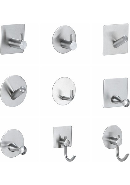 Vazo Yuvarlak Tabanlı 304 Paslanmaz Çelik Kanca Delgisiz Elbise Kancası Duvar Kapının Arkasına Asılı Metal Iz Bırakmayan Yaratıcılık Fırçalanmış Duvar Kancaları (Yurt Dışından)
