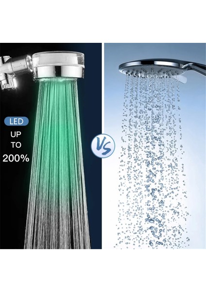 5 Adet 85MM Filtre LED Duş Başlığı Yüksek Basınçlı Su Tasarrufu Filtresi Banyo Aksesuarları Turboşarj Renk Değiştiren Yağış Duş Başlığı Setleri (Yurt Dışından)